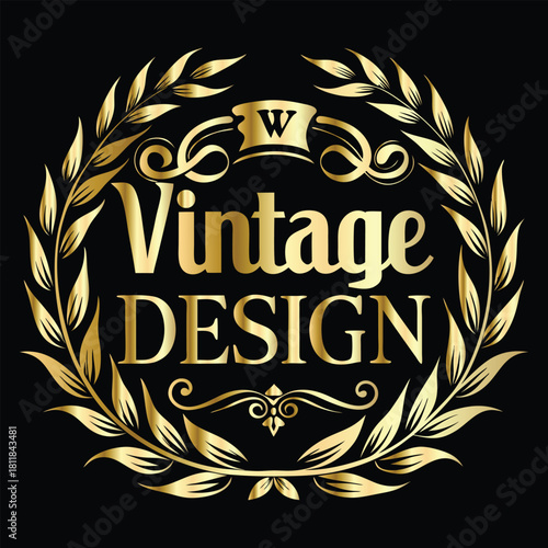 Vector golden frame. Elegant element for design in Eastern style, place for text. Floral golden border. Lace illustration for invitations and greeting cards.
Vintage gold frame on black background. 