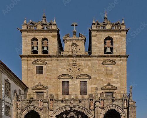 Bell towers of the cathedral of Braga, Portugal, in manueline style Portugal 