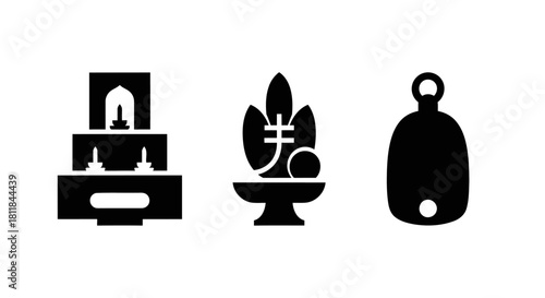 Funeral Icons Japanese Memorial Set