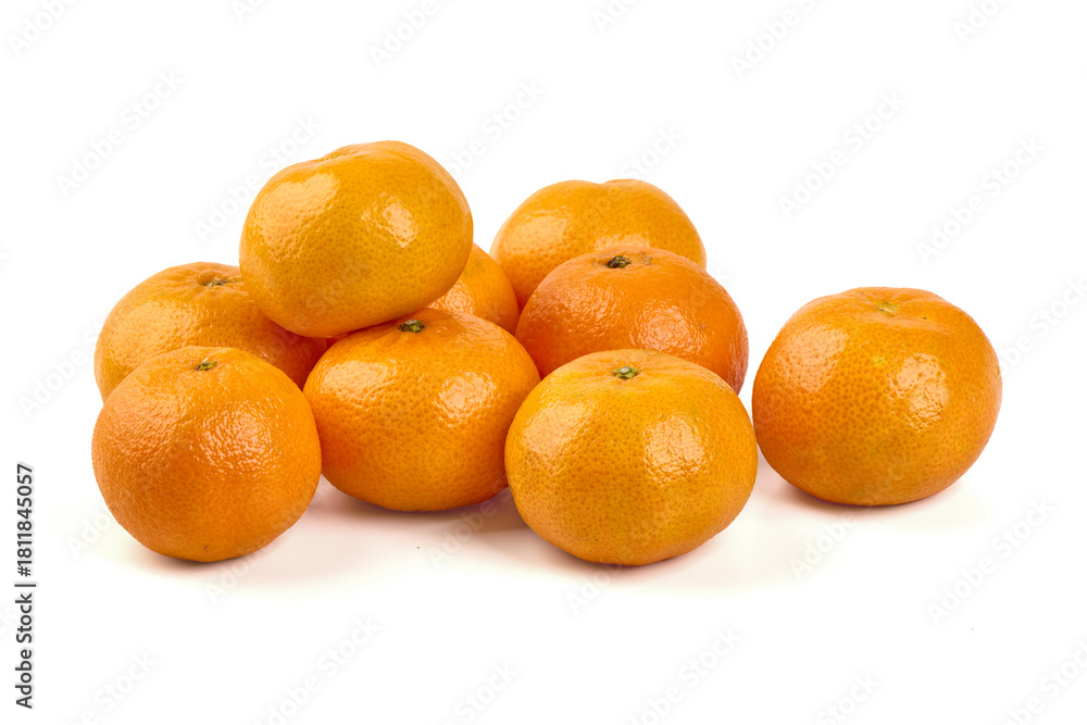 Fototapeta premium Tangerines Pile, Citrus Fruits, isolated on white background
