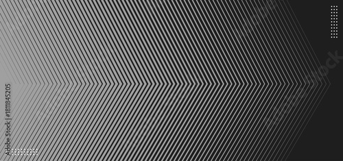 Abstract geometric pattern with diagonal lines forming a hexagon shape on a gradient gray background.