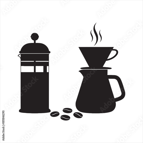 coffee cup and coffee beans