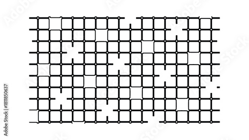 Grid black and white vector background texture. Modern abstract perspective geometric shapes pattern lines