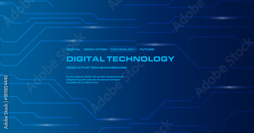 Futuristic Tech Panel Background. Rounded digital panel design with smooth neon lines and modern circuit elements.