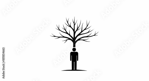 Human figure with a tree growing from its head.
