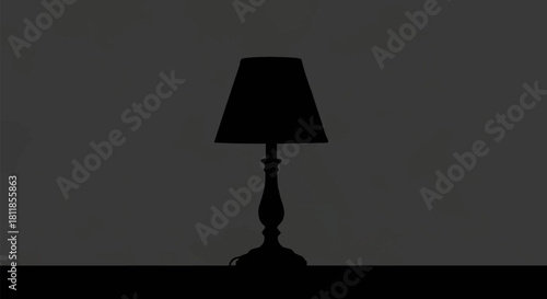 Silhouette of a classic table lamp with a lampshade.
