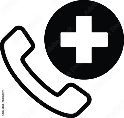 Medical Phone Call Icon Emergency Healthcare Support