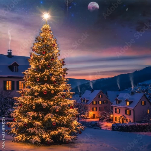 christmas tree in the night