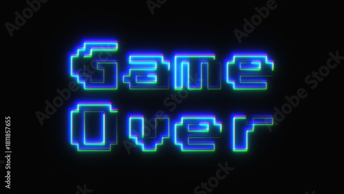 Game Over text. Computer generated 3d render