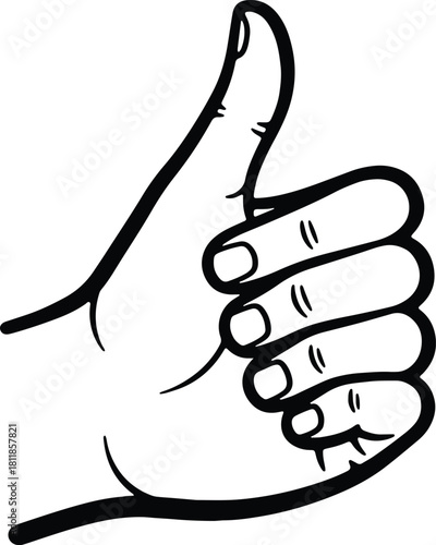 Thumbs Up Hand Icon Approval Gesture Illustration
