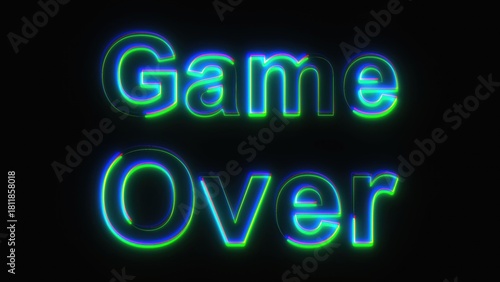 Game Over text. Computer generated 3d render