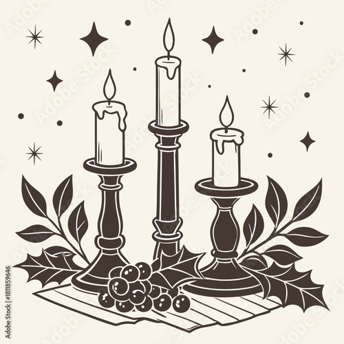 Chess pieces with a burning candle in a strategic game setting