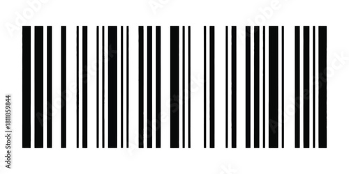 Barcode icon. Bar code black icon. Realistic barcode