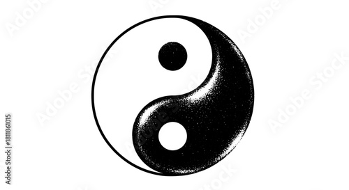 Classic Yin Yang Symbol Representing Balance and Harmony, Contrasting Forces of Light and Darkness in Equilibrium, Traditional Eastern Philosophy for Meditation, Wellness, and Spiritual Growth, Graphi