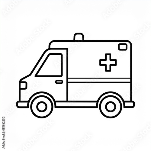 Wallpaper Mural Simple Black Stroke Medical Ambulance Illustration Torontodigital.ca