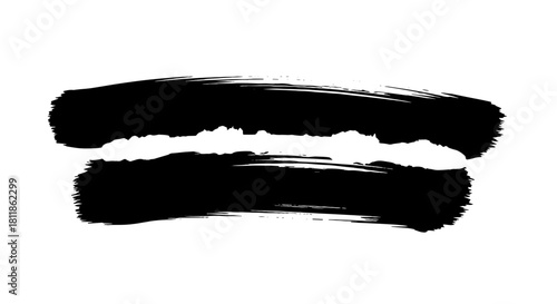 Abstract Black Brushstrokes on White Background Creating a Graphic Divider for Modern Presentations, Websites, and Marketing Materials, Perfect for Business, Design, and Creative Projects, Grunge Text