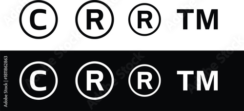 Copyright Trademark Registered Symbols Black White Contrast copyright symbol trademark symbol