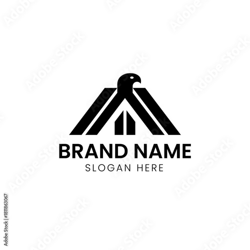 Letter A bird construction logo