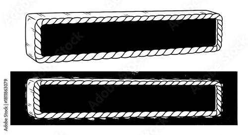 Rope Frame Graphic Design Element: Create Nautical Advertisements, Farm Signage, Maritime Banners & Western Marketing Templates with these Vintage Blackboard Border Vector Illustrations for Customizab