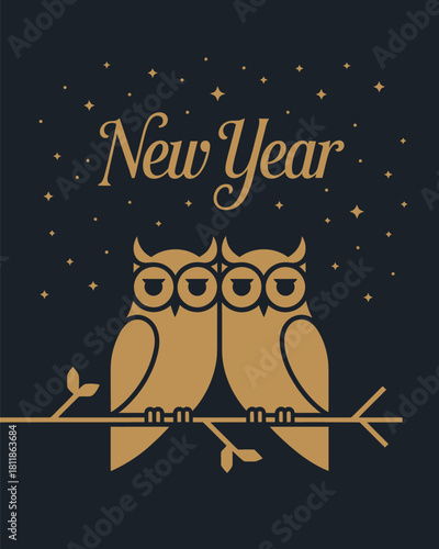 New Year bird Transformation Illustration