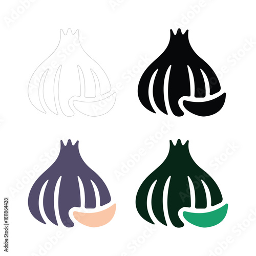 Collection of fig icons in various styles including outline and solid isolated on white background