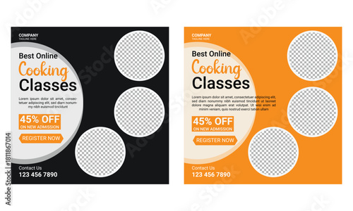 Online cooking class social media post banner