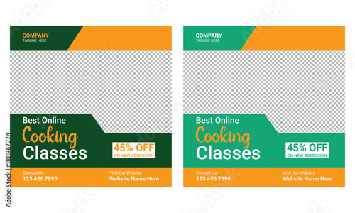 Online cooking class social media post banner