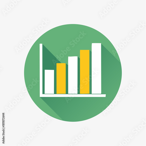Bar chart representing financial growth and positive business trends with rising bars