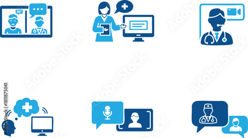 Telemedicine Icon for Online Healthcare Services