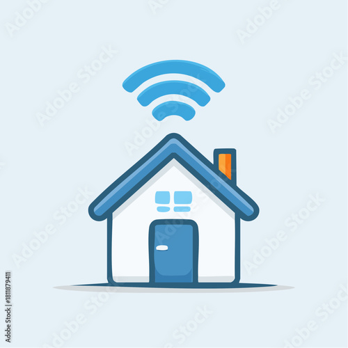 Stay Connected at Home A Modern Smart Home Icon Representing Seamless Wireless Connectivity