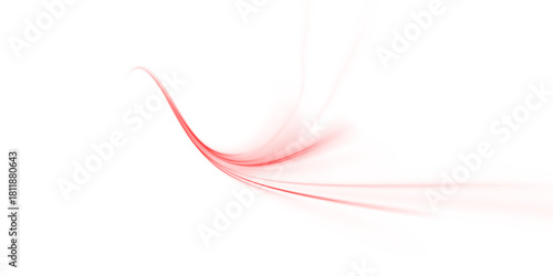 Dynamic red light swirl neon vortex trail fast motion curved lines glow wave streak futuristic spiral beam abstract energy design Png