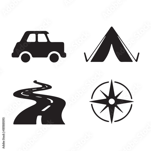 Car graphic for easy transport and adventure travel routes