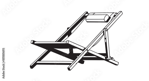 Minimalist Deck Chair Outline for Outdoor Relaxation and Leisure.