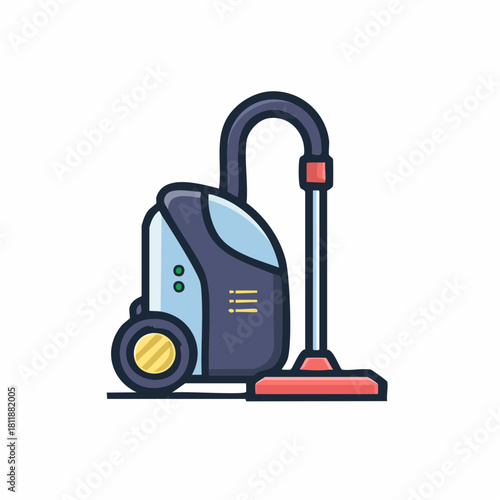Modern Vacuum Cleaner Illustration for Home Cleaning and Maintenance
