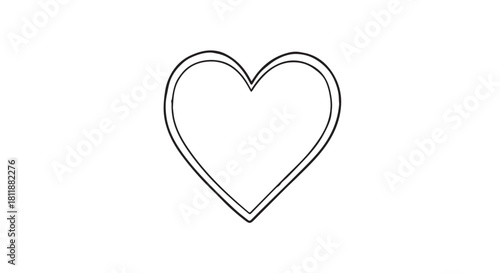Minimal double-outline heart icon in simple line art style.