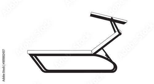 Sleek white kick scooter silhouette with minimalist design on a white background.