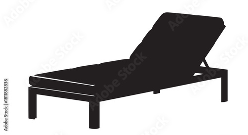Elegant Black Chaise Lounge in Modern Minimalist Design for Home Interiors.