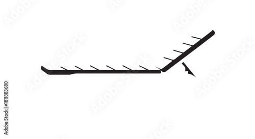 Minimalist side view airplane silhouette for transportation theme.