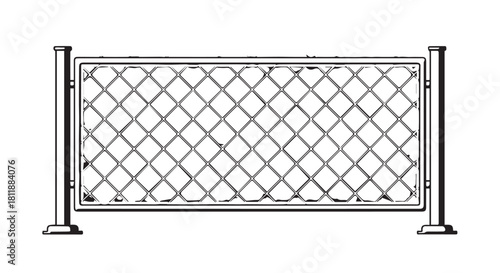 Standalone metal lattice gate standing securely with posts.