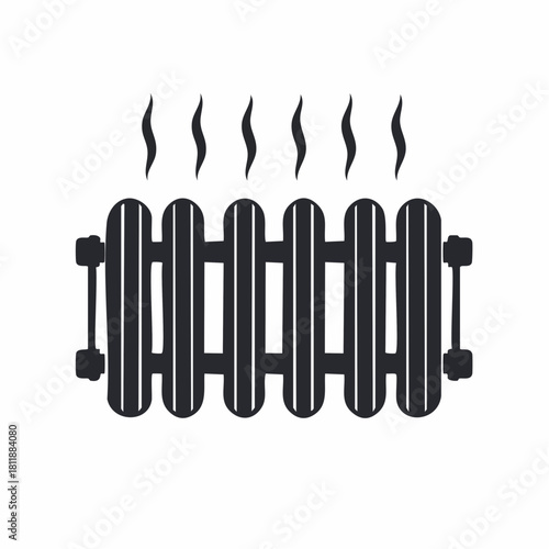 Illustration of a Radiator Heating with Rising Steam
