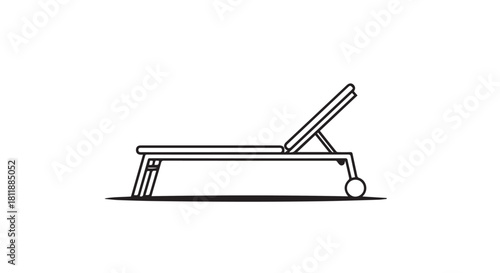 Minimal line drawing of a modern treadmill used for cardio exercise and training.
