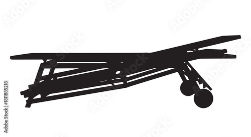 Silhouette of a small propeller airplane sketched in black.