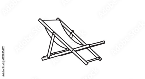 Wooden reclining outdoor lounge chair folded for relaxation and leisure outdoors.