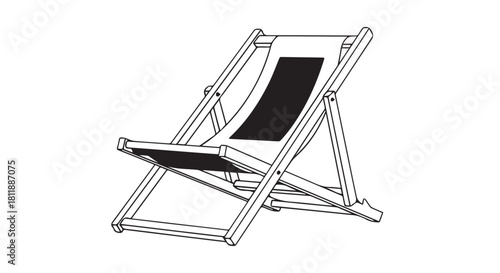 Foldable Outdoor Deck Chair for Relaxation and Lounging in Sunlit Leisure Time.