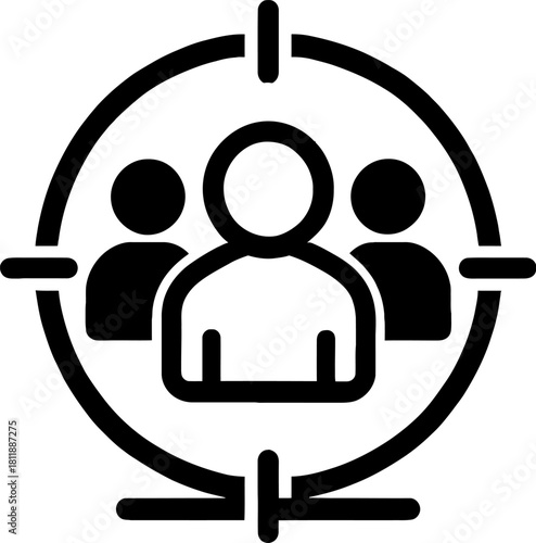 Target audience icon representing market segmentation and customer focus for business strategy success