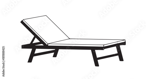 Outdoor chaise lounge chair on a sunny patio with modern design.