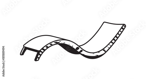 Curving Film Strip Illustration Featuring Reels and Perforated Edges.