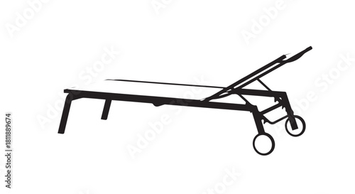 Medical recliner chair on wheels used for patient transport and care.