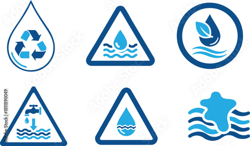 Clean Water Awareness Icon for Eco Campaigns , clean, water, awareness, eco, environment, safe,