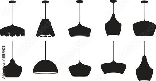 Collection of Stylish Black Pendant Lights Silhouettes for Interior Design